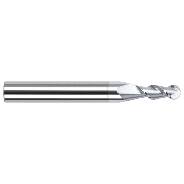 High Helix End Mill for Aluminum Alloys - Ball, 0.0310" (1/32)